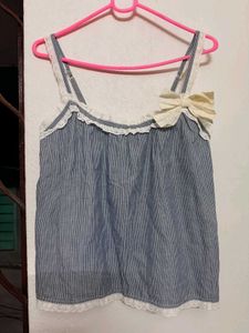 pinteresty vintage lace bow babydoll top🧚🏼‍♀️
