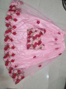 Beautiful Pink Floral Lehenga Choli Set