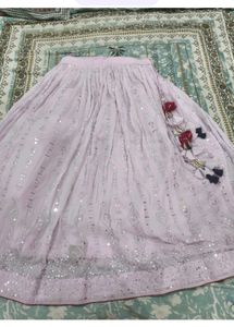 Elegant Lavender Sequined Lehenga Choli