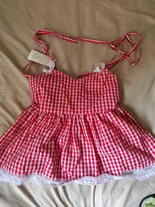 Red check top new