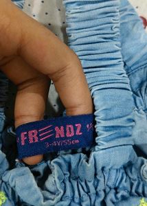 Cute Denim Top &amp; Shorts Set for Girls