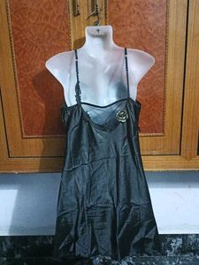 Black Satin Night Slip