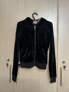 Juicy Couture Black Velour Zip Hoodie