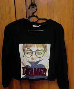 Black "Dreamer" Graphic Print Top
