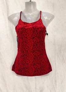 I. red animal print mini top