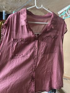 Sleeveless Button-Up Shirt