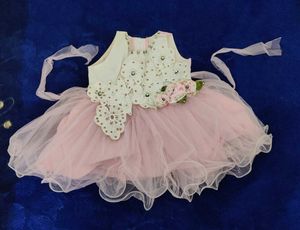 Girls Pink & White Party Dress