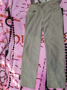 Beige Straight Leg Pants