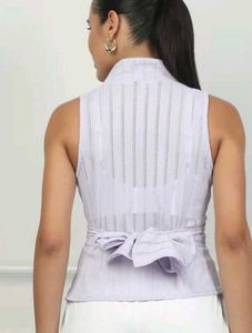 Chic Sleeveless Wrap Style Top