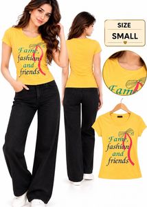 Women’s Mustard Yellow Graphic Printed T-Shirt –