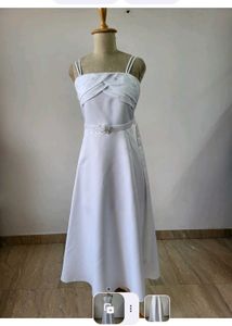 Elegant White Gown Length 50 Inches