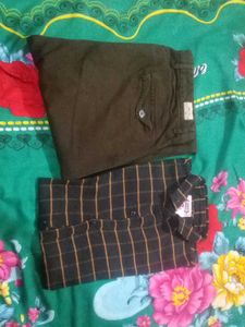 Men's Checkered Shirt and Pants Set