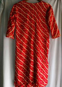 Vibrant Red Bandhani Print Kurta