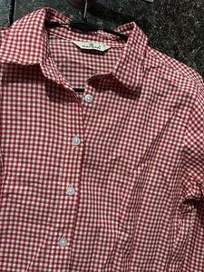 Red Gingham Cropped Shirt