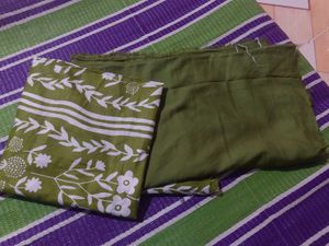 Green Floral Dress Material