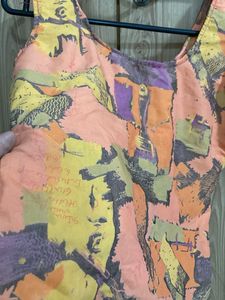 Colorful Abstract Print Sleeveless Top