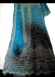 Stunning Teal Embroidered Lehenga Choli