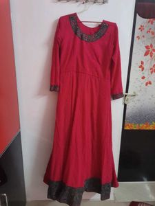 Beautiful pinkish red Kurta Set with Dupatta