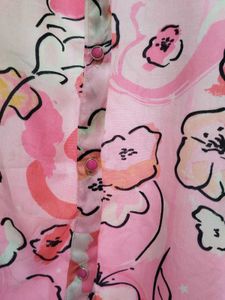 Floral Print Button-Up night suit