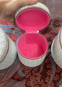 Pink Lined Cosmetic Bag