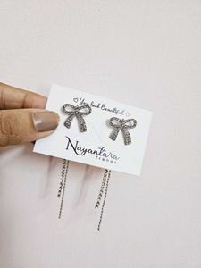 Studded Bow Dangling earrings