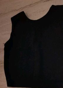 Black V-Neck Button-Up Sweater Vest