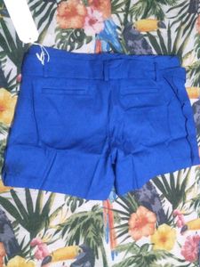 Vibrant Blue Tie-Waist Shorts