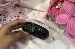 Black Chunky Etched Cute Pinterest Bangle Bracelet
