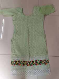 Full Front Embroidery Light Green Kurti