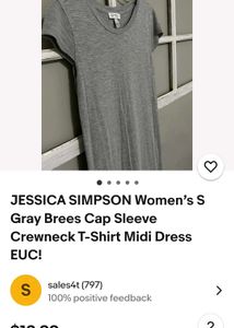 Grey T-Shirt Dress with Side Slits