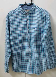 Men's Blue Checkered Casual Shirt