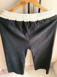 Black wide leg low waist pants