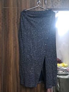 Shimmery Wrap Skirt With Side Slit
