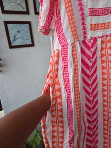 Vibrant Geometric Print Dress, Not worn