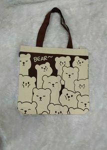 Cute Bear Print Tote Bag
