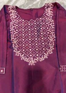 Elegant Purple Embroidered Kurta Set