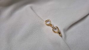 Heart-Shaped Ring with Clear Stone