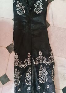 Black Sliver Embroidery Kurta