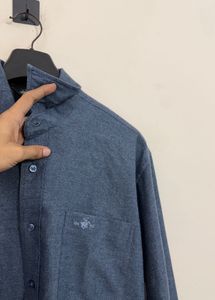 Classic Men's Blue Button-Up Shirt