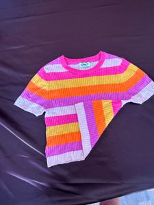 Colorful Striped Knit Top