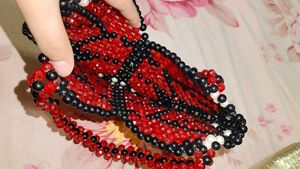 Handmade Beaded Butterfly Handbag  Brand New