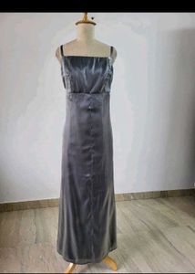 Elegant Grey Maxi Slip Dress