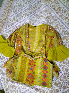 Vibrant Printed plazo set and shrug