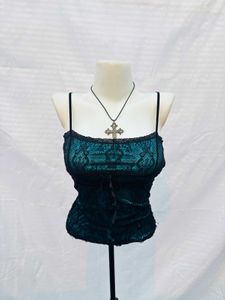 Gothic Lace Trim Cami Top