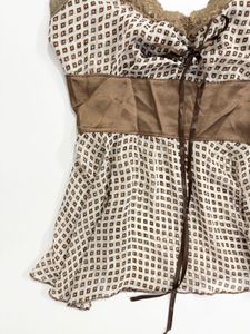 Vintage Gingham Lace Cami