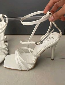 Stylish White Strappy Heels