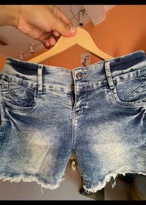 Distressed Denim Shorts