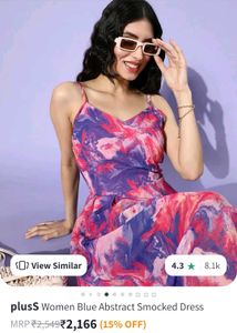 Abstract Smocked Dress