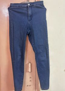 Navy blue high rise skinny jeans