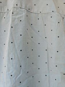 Light Blue Polka Dot Button-Up Shirt